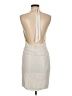 Bebe 100% Polyester Metallic Silver Cocktail Dress Size M - photo 2