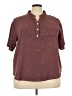 Assorted Brands 100% Polyester Stars Burgundy Purple Short Sleeve Blouse Size 3X - photo 1