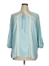 Suzanne Betro Blue Teal 3/4 Sleeve Blouse Size 1X - photo 1