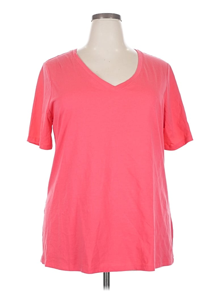 Pre-owned Lane Bryant Short Sleeve T-shirt In Pink