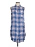 Rails 100% Rayon Plaid Blue Casual Dress Size L - photo 1