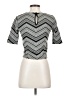 Willow & Clay Chevron-herringbone Silver Short Sleeve Top Size XS - photo 2