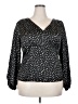Lush 100% Polyester Black Long Sleeve Blouse Size 2X - photo 1