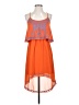 Buttons 100% Polyester Graphic Orange Casual Dress Size S - photo 1