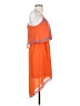 Buttons 100% Polyester Graphic Orange Casual Dress Size S - photo 4