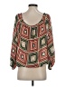 O'Neill 100% Polyester Green Orange 3/4 Sleeve Blouse Size XS - photo 2