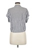 Luxe Apothetique Stripes Silver Short Sleeve Blouse Size M - photo 2