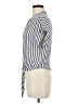 Luxe Apothetique Stripes Silver Short Sleeve Blouse Size M - photo 5