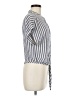 Luxe Apothetique Stripes Silver Short Sleeve Blouse Size M - photo 4
