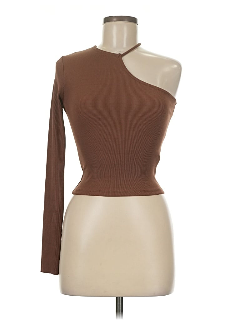 Pre-owned Stradivarius Long Sleeve T-shirt In Brown