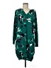 Merona 100% Polyester Print Green Casual Dress Size M - photo 1