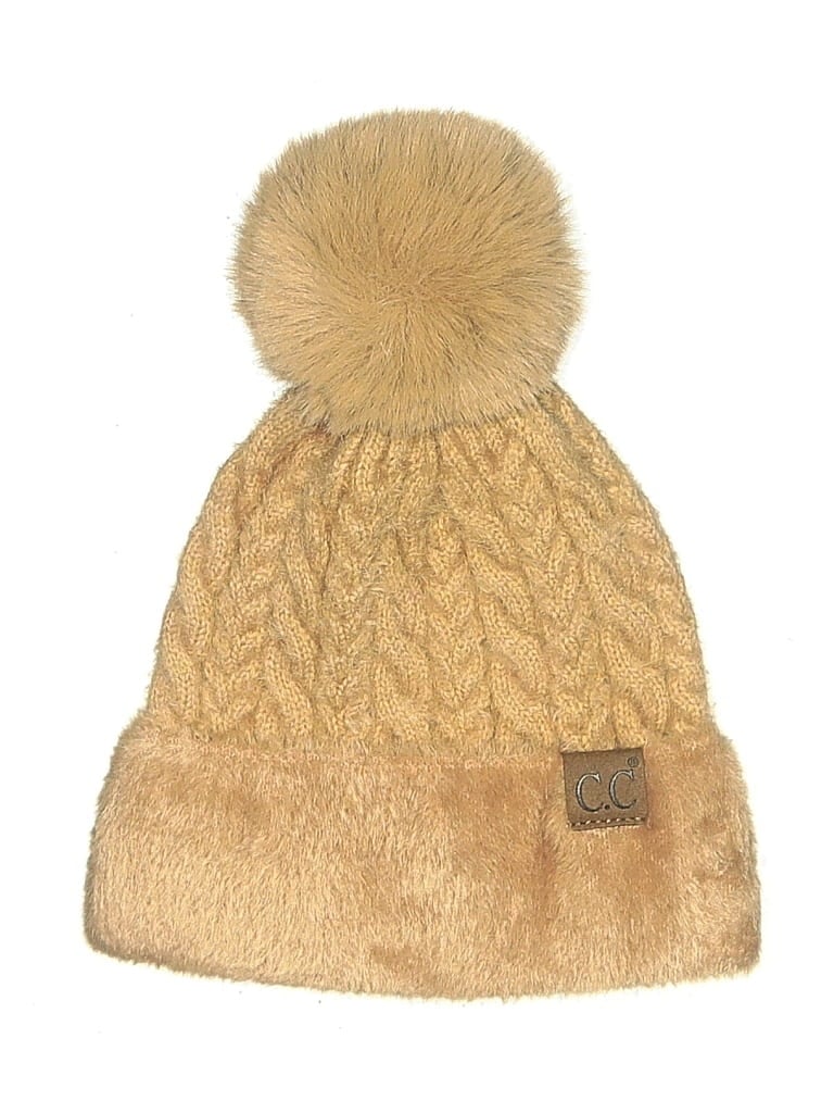 Pre-owned C.c Exclusives Beanie Hat In Tan