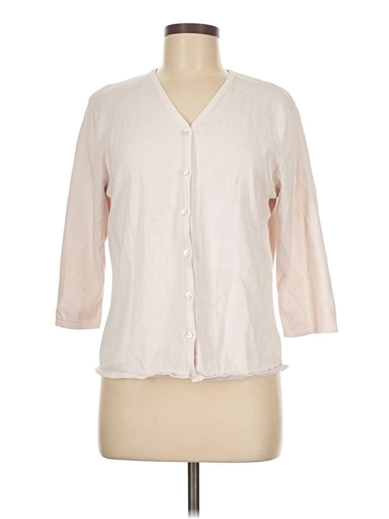 Pre-owned Dockers Cardigan Sweater In White