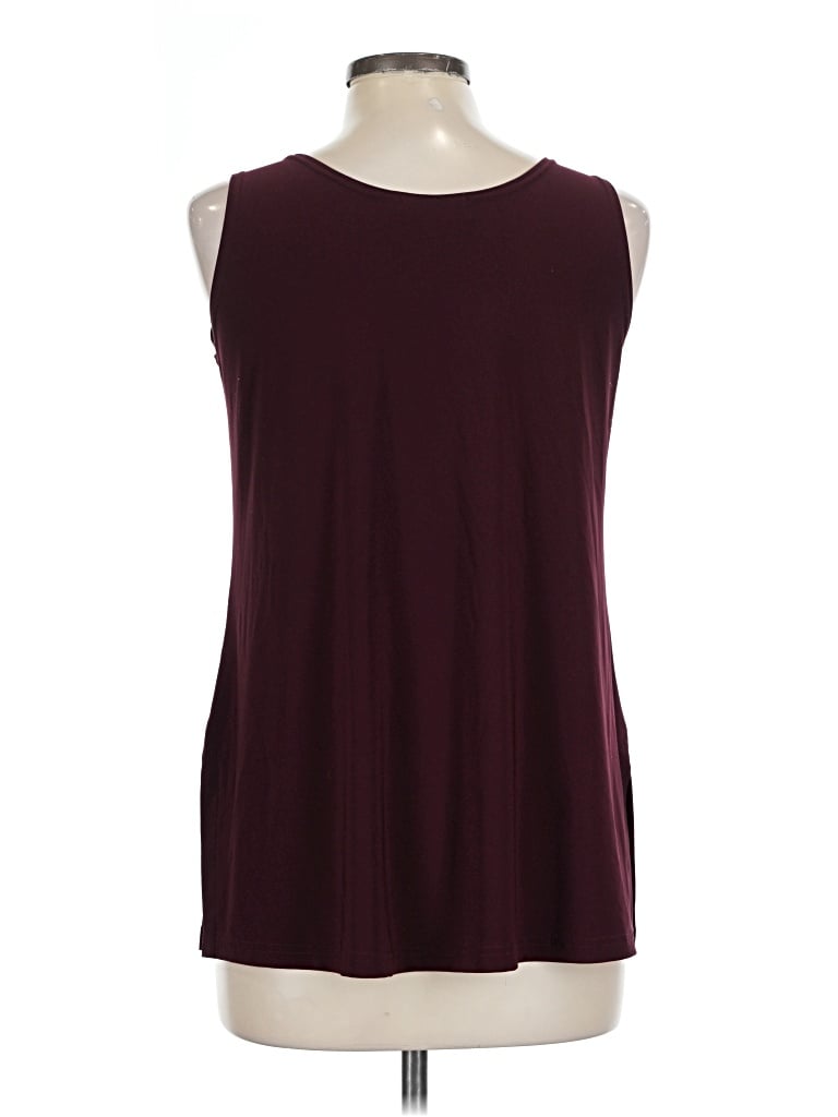 Pre-owned Sympli Sleeveless Top Burgundy Scoop Neck Tops