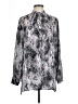 Nine West Animal Print Silver Long Sleeve Blouse Size L - photo 1