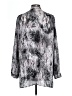 Nine West Animal Print Silver Long Sleeve Blouse Size L - photo 2