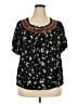 Maurices 100% Rayon Black Short Sleeve Blouse Size 20 (2) - photo 1