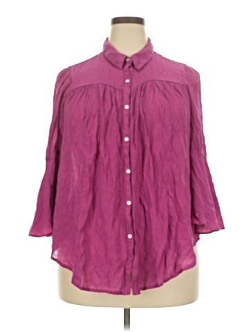 Cato 3/4 Sleeve Button-Down Shirt (view 1)