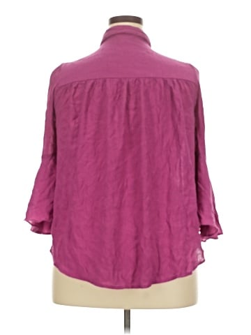Cato 3/4 Sleeve Button-Down Shirt (view 2)