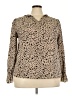 Shein Curve Animal Print Tan Long Sleeve Blouse Size 3X - photo 1