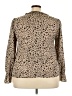 Shein Curve Animal Print Tan Long Sleeve Blouse Size 3X - photo 2
