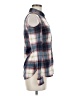 Polly & Esther 100% Polyester Plaid Blue Long Sleeve Blouse Size M - photo 4