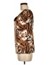 Essentials Animal Print Brown Short Sleeve Top Size M - photo 5