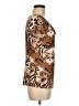 Essentials Animal Print Brown Short Sleeve Top Size M - photo 4