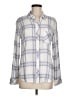 Rails 100% Rayon Plaid Ivory Purple Long Sleeve Button-Down Shirt Size M - photo 1