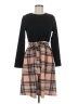 Unbranded 100% Polyester Plaid Black Casual Dress Size M - photo 1