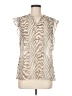 CAbi Animal Print Ivory Sleeveless Blouse Size M - photo 1