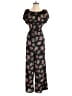 Collective Concepts 100% Polyester Floral Black Jumpsuit Size S - photo 1