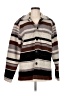Club Monaco Stripes Brown Wool Coat Size M - photo 1