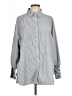 Unbranded 100% Polyester Stripes Gray Long Sleeve Blouse Size L - photo 1