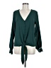 Unbranded 100% Polyester Teal Long Sleeve Blouse Size M - photo 1