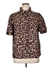 Emery Rose Animal Print Brown Short Sleeve Blouse Size 1X - photo 1