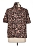 Emery Rose Animal Print Brown Short Sleeve Blouse Size 1X - photo 2