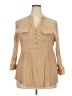Cocomo Tan Long Sleeve Blouse Size 2X - photo 1
