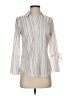 Roz & Ali 100% Polyester Stripes White 3/4 Sleeve Blouse Size XS - photo 1