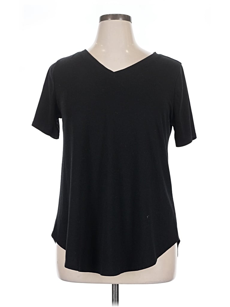 Pre-owned Zenana Short Sleeve T-shirt In Black