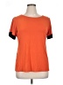 Sarin Mathews Color Block Orange Short Sleeve Top Size XL - photo 1