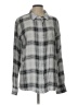 And Now This 100% Rayon Plaid Gray Long Sleeve Button-Down Shirt Size L - photo 1
