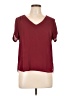 Meraki 100% Polyester Burgundy Short Sleeve Blouse Size L - photo 1