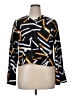 Shein Curve 100% Polyester Print Black Long Sleeve Blouse Size 1X - photo 1