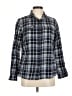 Northcrest 100% Cotton Plaid Blue Long Sleeve Button-Down Shirt Size M - photo 1