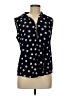 Anne Klein Polka Dots Black Blue Sleeveless Blouse Size M - photo 1