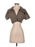 Shein 100% Cotton Tan Short Sleeve Blouse Size 4 - photo 1
