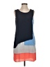 BCBGMAXAZRIA 100% Polyester Color Block Multi Color Blue Casual Dress Size 4 - photo 1