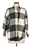Zara Checkered-gingham Gray 3/4 Sleeve Button-Down Shirt Size M - photo 1