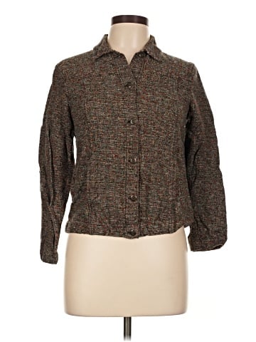 JM Collection Long Sleeve Button-Down Shirt (view 1)